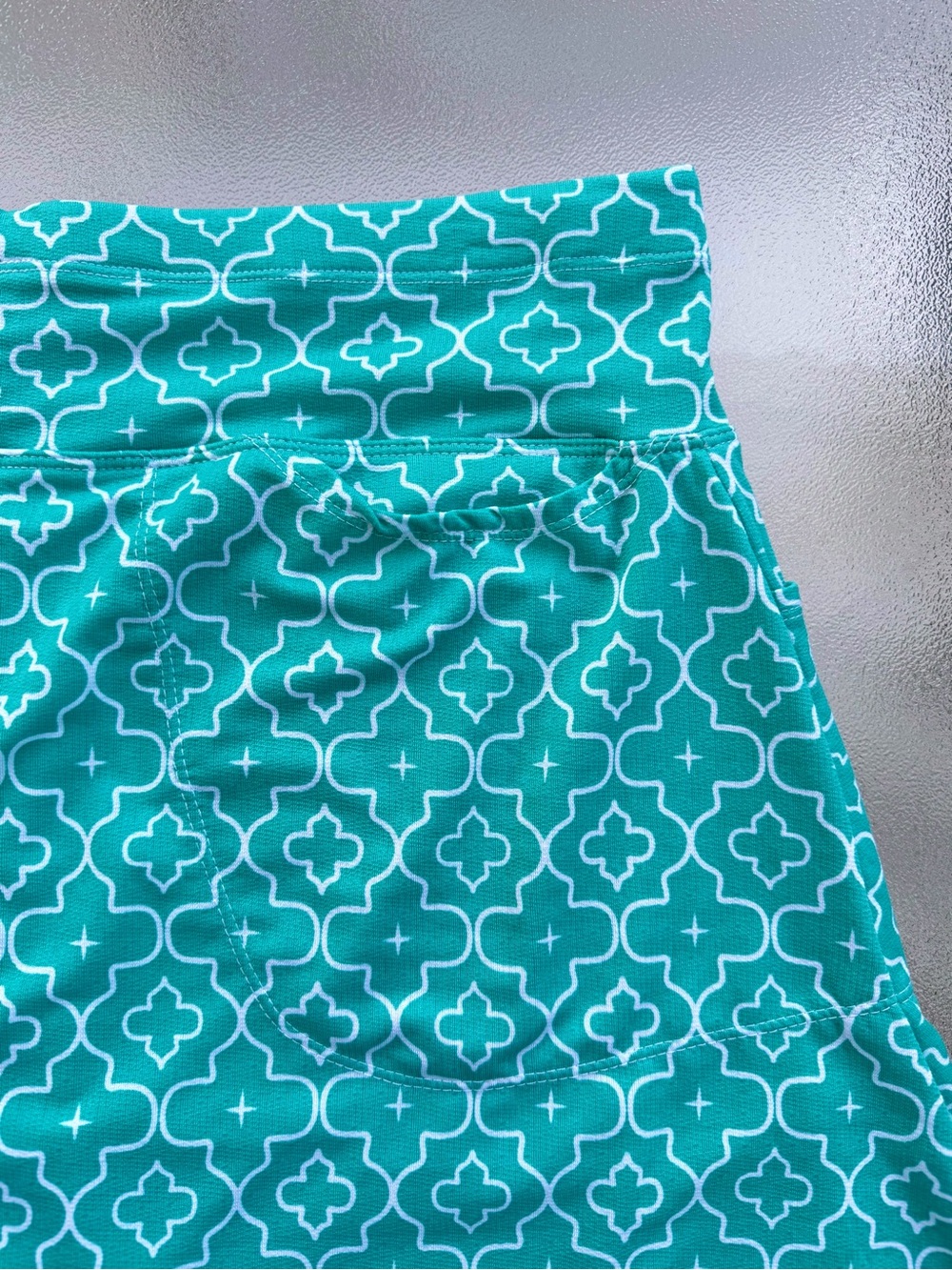 Emerald 18 Turquoise Clover Pattern Activewear Golf Skort ~ Women’s Large - Picture 6 of 11